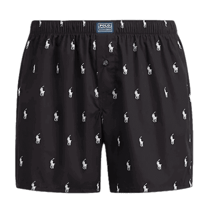 Polo Ralph Lauren Woven Cotton Allover Pony Boxer - Black